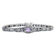 Art Deco Amethyst / Diamond Bracelet - Sterling Silver