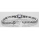 Art Deco Amethyst / Diamond Bracelet - Sterling Silver