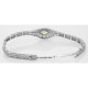 Victorian Style Peridot Filigree Link Bracelet in Fine Sterling Silver