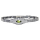 Victorian Style Peridot Filigree Link Bracelet in Fine Sterling Silver
