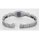 Art Deco Style 3 Stone Blue Lapis and Diamond Filigree Link Bracelet Sterling