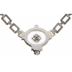 Custom Victorian Style Camphor Glass Diamond Chain - 18  - Sterling Silver