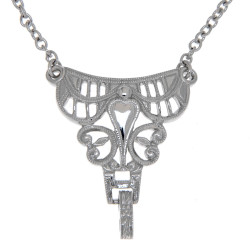 14kt White Gold Victorian Style Semi Mount Necklace