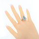14kt White Gold Art Deco Style Ring w/ London Blue Topaz Green Chalcedony 14kt White Gold Art Deco Style Ring w/ London Blue Topaz Green Chalcedony