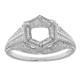 Semi Mount 6 Classic Victorian Style Filigree Ring 14kt White Gold