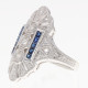 14kt White Gold Semi Mount Diamond and Sapphire Ring - Art Deco Style 14kt White Gold Semi Mount Diamond and Sapphire Ring - Art Deco Style