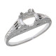 14kt White Gold Semi Mount for 6 Stone Solitaire Filigree Ring Sterling 14kt White Gold Semi Mount for 6 Stone Solitaire Filigree Ring Sterling