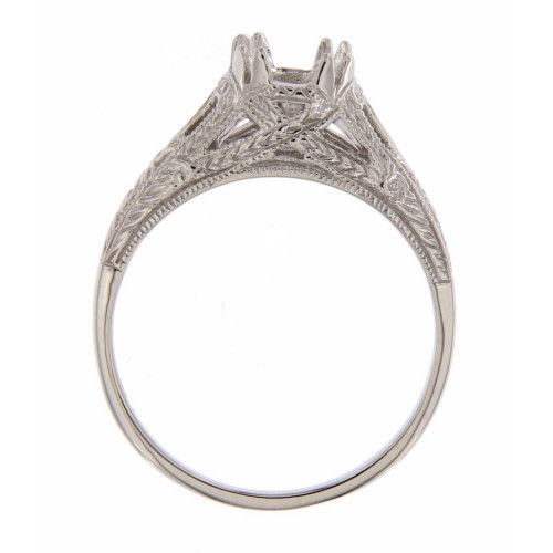 14kt White Gold Semi Mount for 6 Stone Solitaire Filigree Ring Sterling 14kt White Gold Semi Mount for 6 Stone Solitaire Filigree Ring Sterling