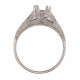 14kt White Gold Semi Mount for 6 Stone Solitaire Filigree Ring Sterling 14kt White Gold Semi Mount for 6 Stone Solitaire Filigree Ring Sterling