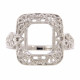 10 x 8 Victorian Style Semi Mount Ring - 14kt White Gold 10 x 8 Victorian Style Semi Mount Ring - 14kt White Gold