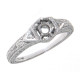 14kt White Gold Semi Mount for 4.5 Stone Filigree Ring w/ 2 Diamonds 14kt White Gold Semi Mount for 4.5 Stone Filigree Ring w/ 2 Diamonds
