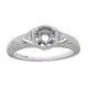 14kt White Gold Semi Mount for 4.5 Stone Filigree Ring w/ 2 Diamonds 14kt White Gold Semi Mount for 4.5 Stone Filigree Ring w/ 2 Diamonds
