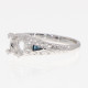 14kt White Gold Semi Mount Ring for 6 Round Stone with Sapphire Accents 14kt White Gold Semi Mount Ring for 6 Round Stone with Sapphire Accents